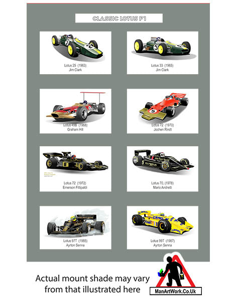 F1 motor racing classic Lotus A4 Art Print