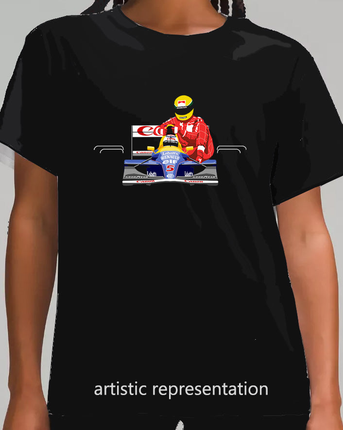 F1 Motor Racing Williams FW14 Nigel Mansell & Ayrton Senna Art T Shirt