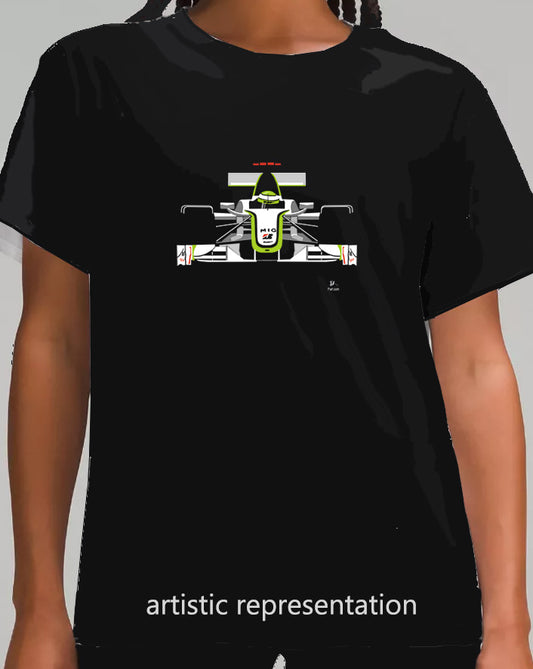 F1 Motor Racing Jensen Button Brawn GP001 Art T Shirt