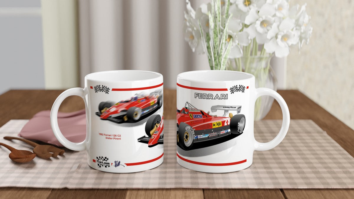 Ferrari 126 C2 F1 Motor Racing Art Mug