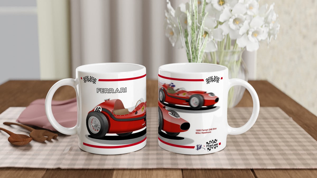 Ferrari Dino 246 F1 Motor Racing Art Mug