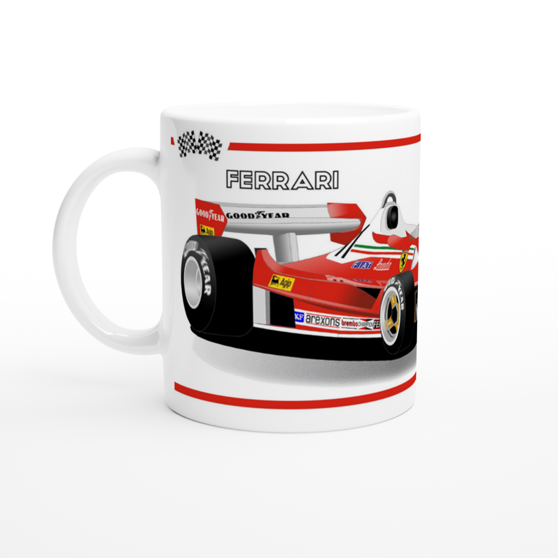 Ferrari 312 T2 F1 Motor Racing Art Mug