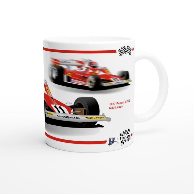 Ferrari 312 T2 F1 Motor Racing Art Mug