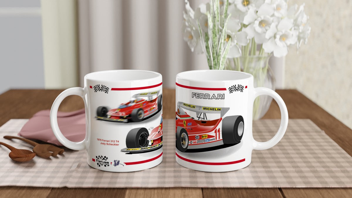 Ferrari 312 T4 F1 Motor Racing Art Mug