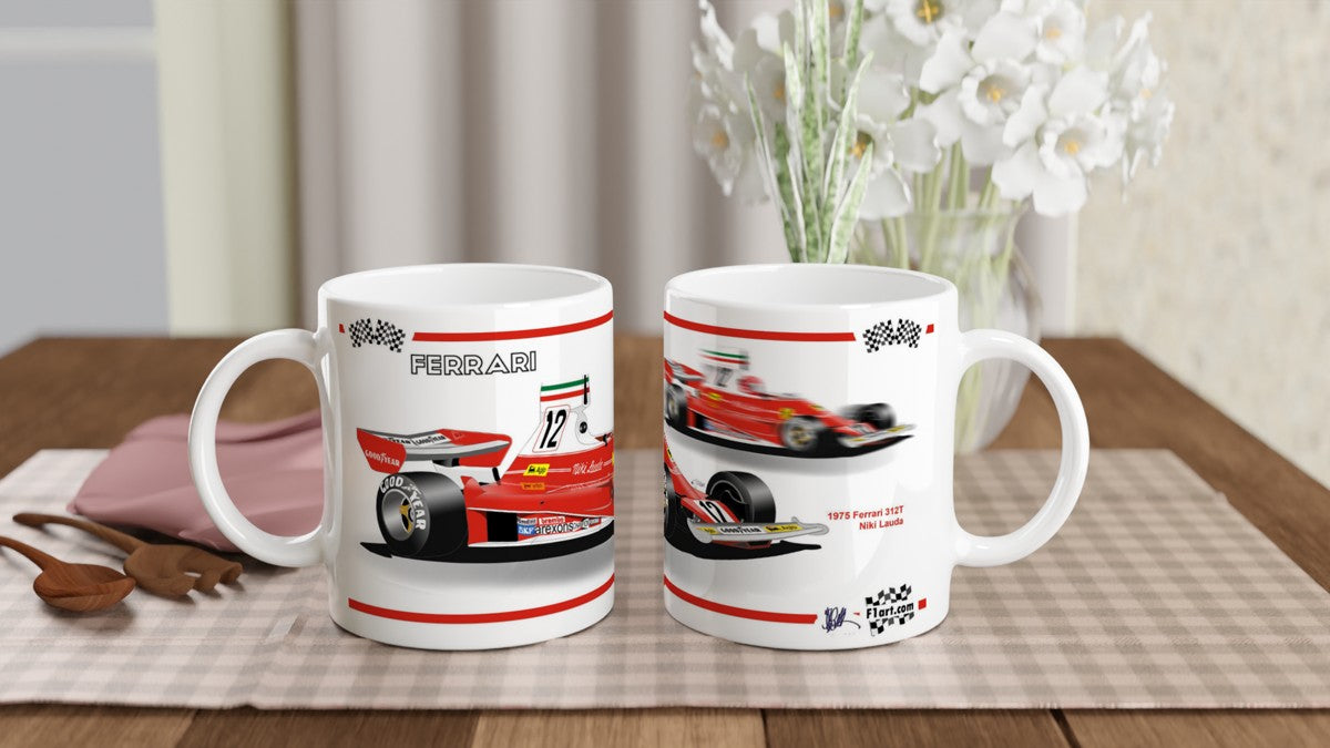 Ferrari 312T F1 Motor Racing Art Mug