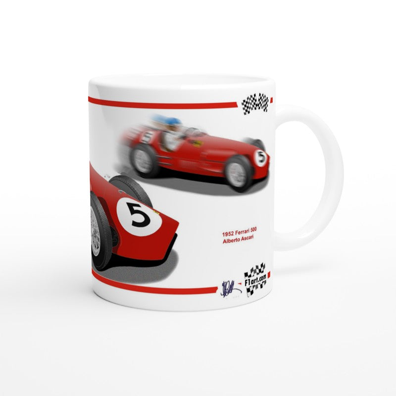 Ferrari 500 1952 F1 Motor Racing Art Mug