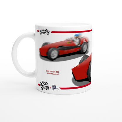 Ferrari 500 F1 1953 Motor Racing Art Mug