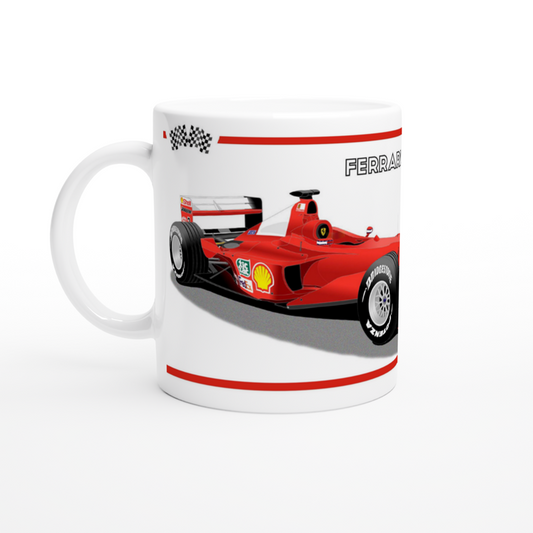 Ferrari F1 2000 F1 Motor Racing Art Mug