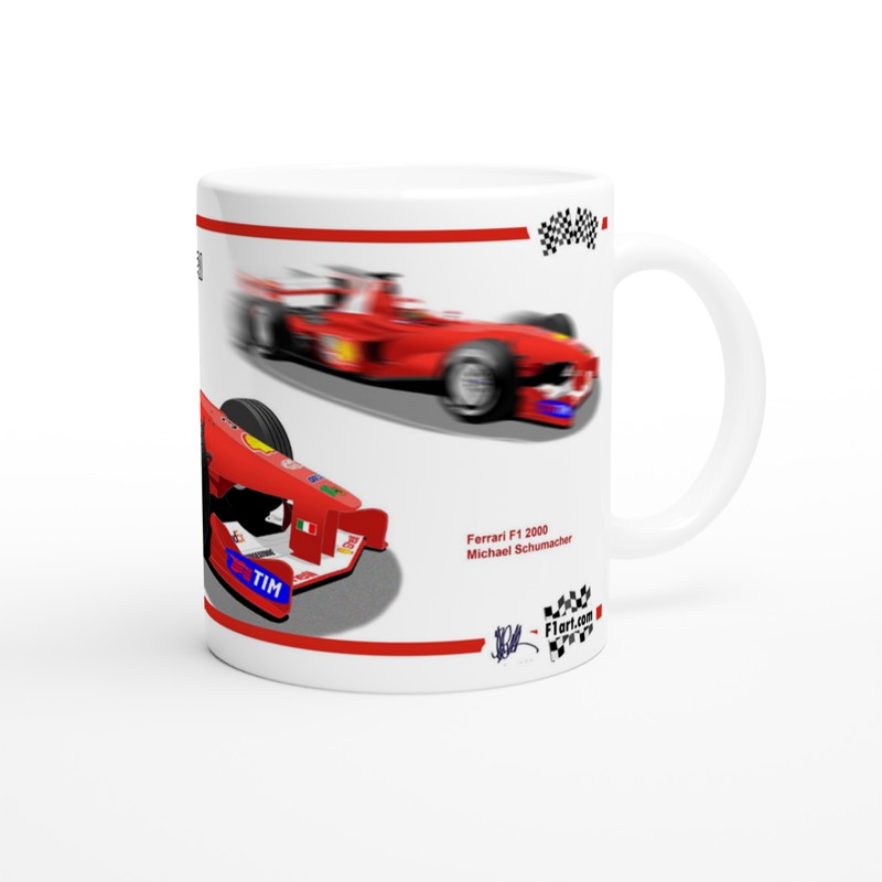 Ferrari F1 2000 F1 Motor Racing Art Mug