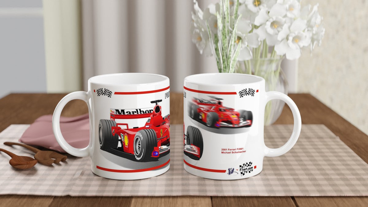 Ferrari F2001 F1 Motor Racing Art Mug