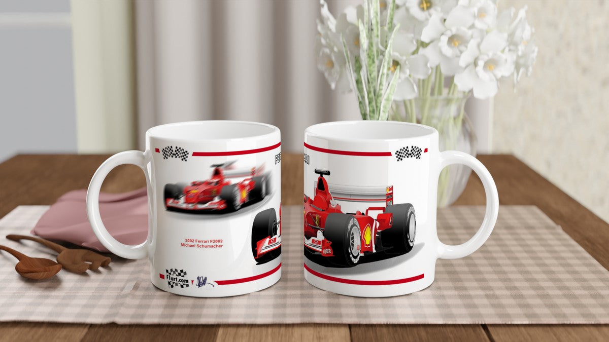 Ferrari F2002 F1 Motor Racing Art Mug