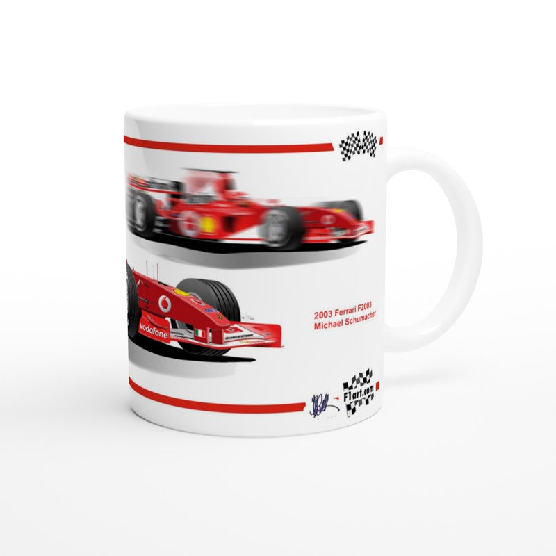 Ferrari F2003 F1 Motor Racing Art Mug