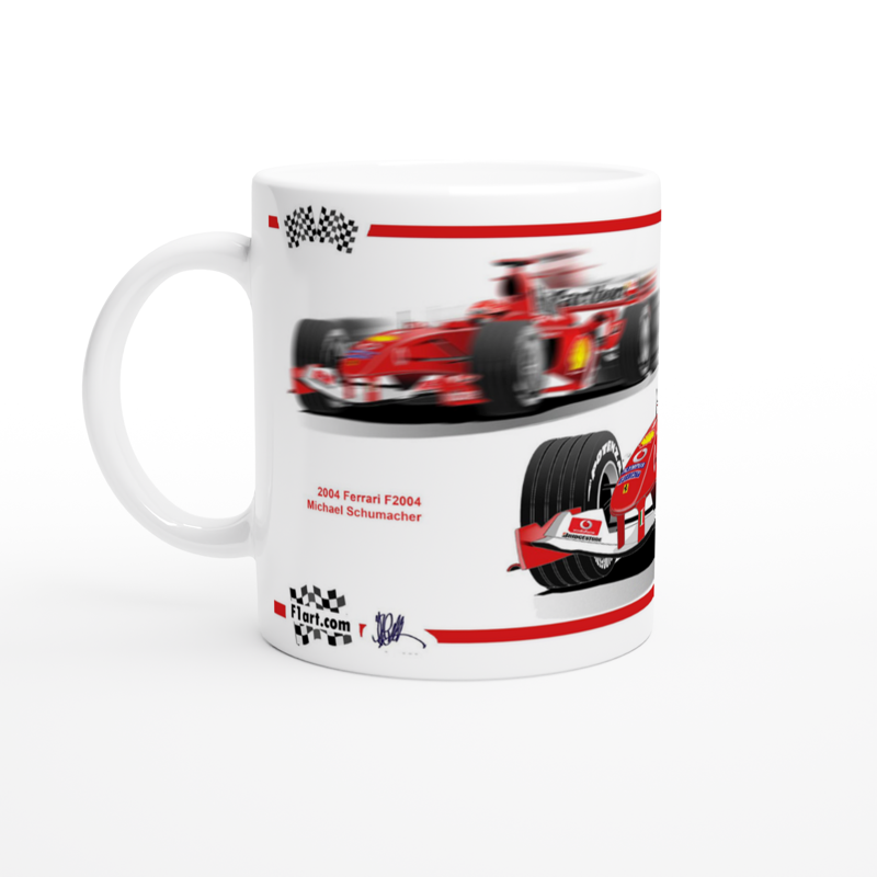 Ferrari F2004 F1 Motor Racing Art Mug