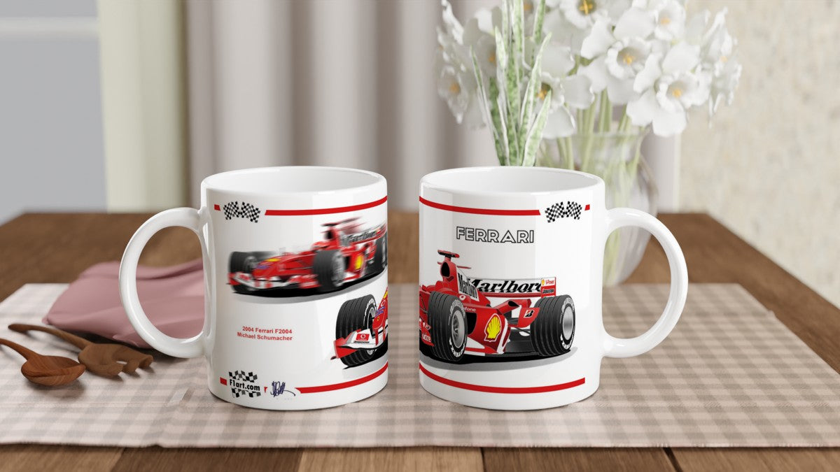 Ferrari F2004 F1 Motor Racing Art Mug