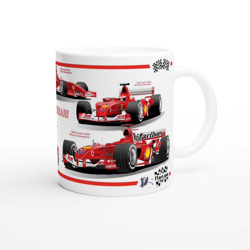 Ferrari F1 Schumacher Motor Racing Art Mug