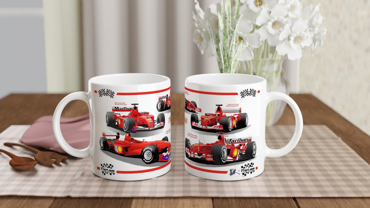 Ferrari F1 Schumacher Motor Racing Art Mug