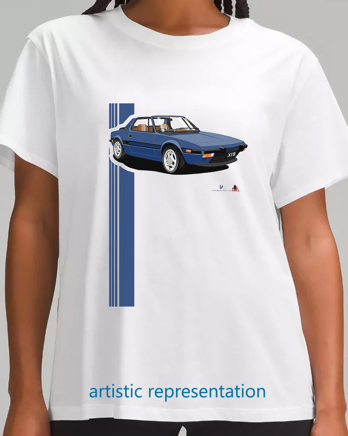 Fiat X1/9 in Blue Art T Shirt