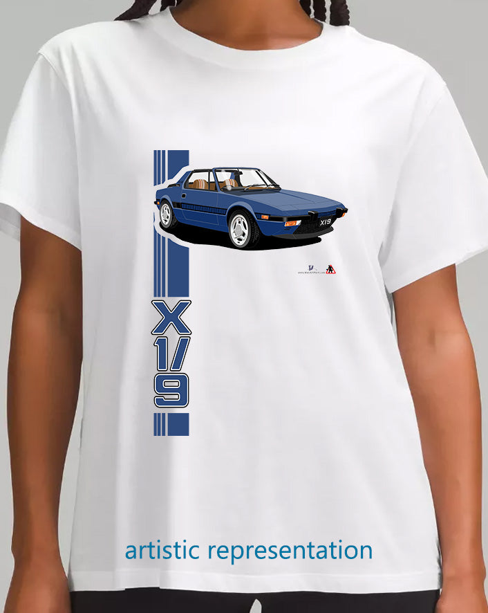 Fiat X1/9 in Blue Art T Shirt