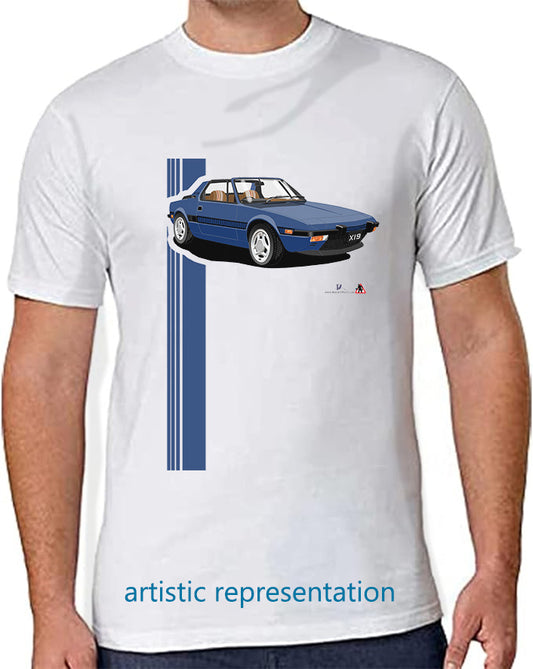 Fiat X1/9 in Blue Art T Shirt