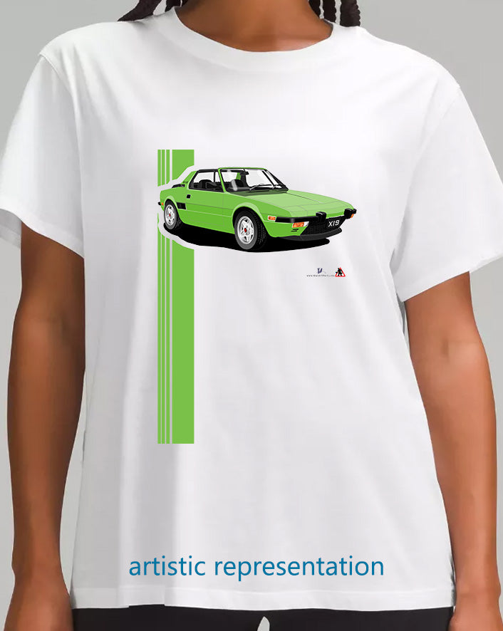 Fiat X1/9 in Bright Green Art T Shirt