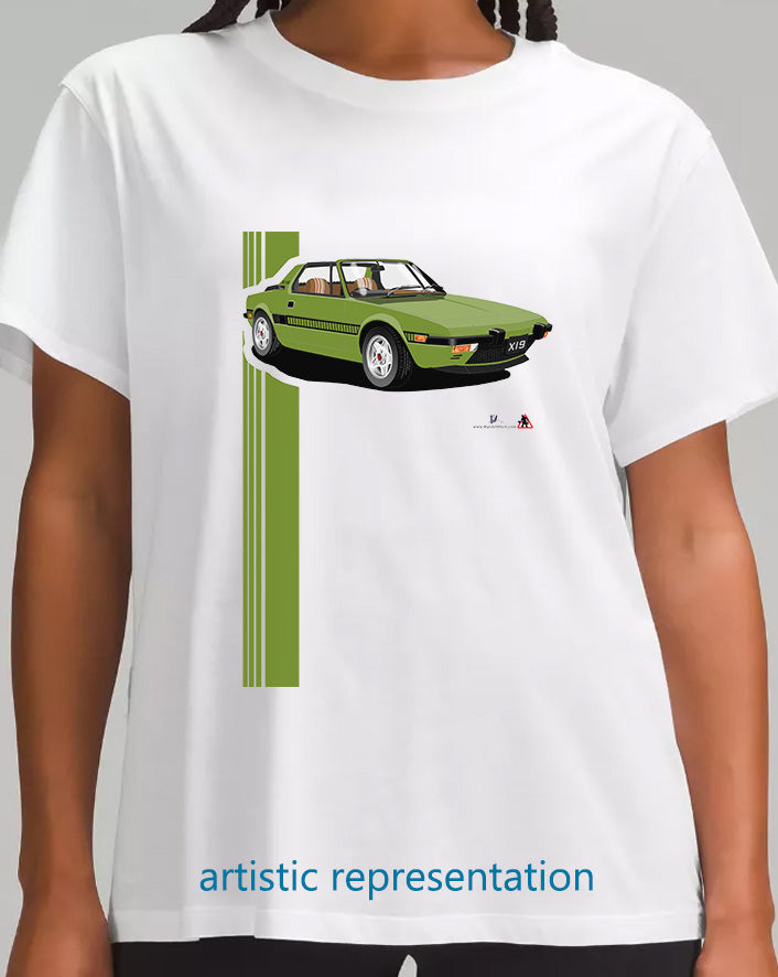 Fiat X1/9 in  Green Art T Shirt