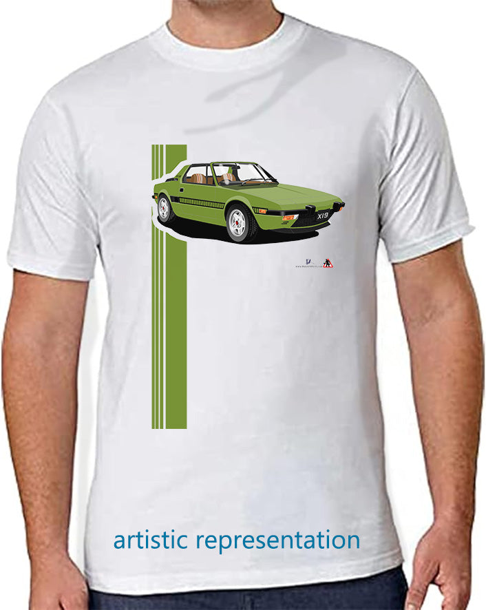 Fiat X1/9 in  Green Art T Shirt