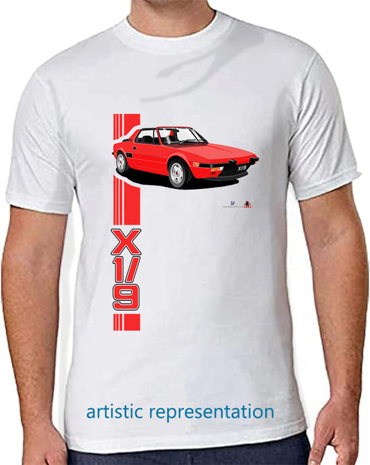 Fiat X1/9 in  Red Art T Shirt