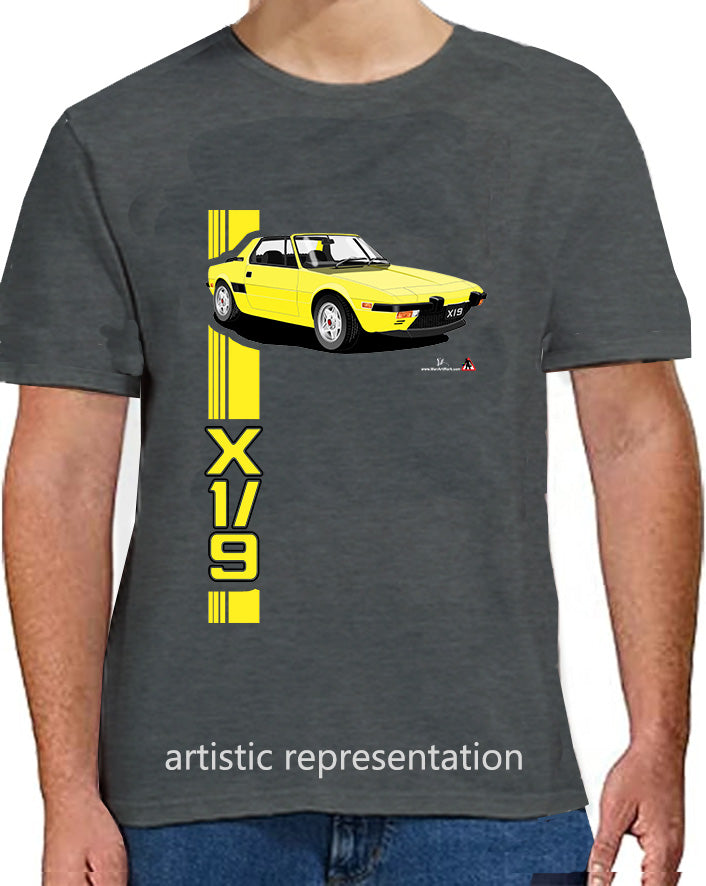 Fiat X1/9 in  Yellow Art T Shirt