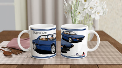 Fiat X1/9 in Blue Art Car Mug