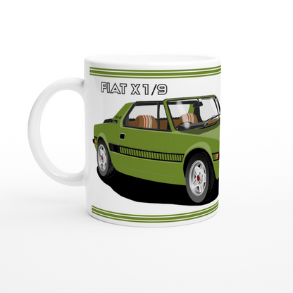 Fiat X1/9 in Green Art Car Mug