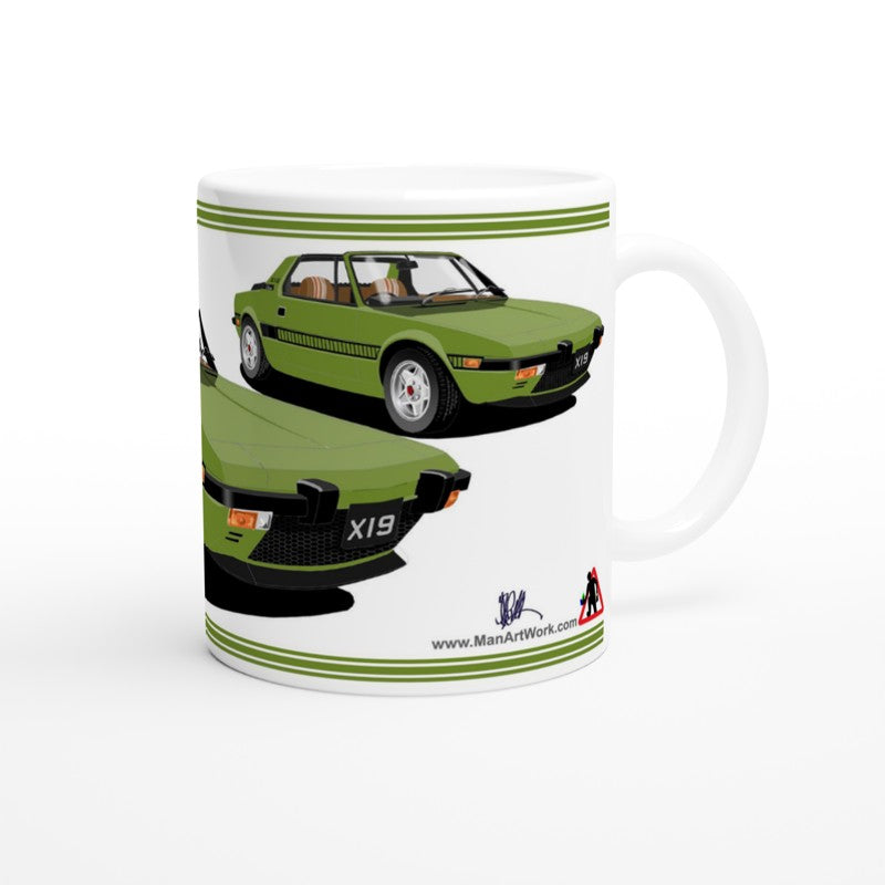 Fiat X1/9 in Green Art Car Mug