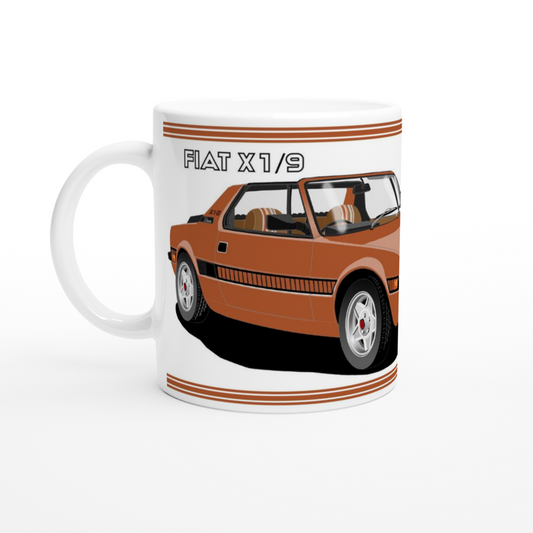 Fiat X19  in Orange Art Mug