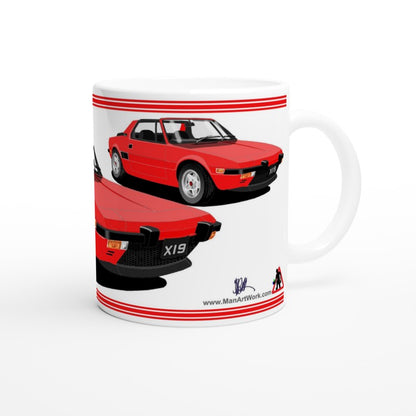 Fiat X1/9 in Red Art Car Mug