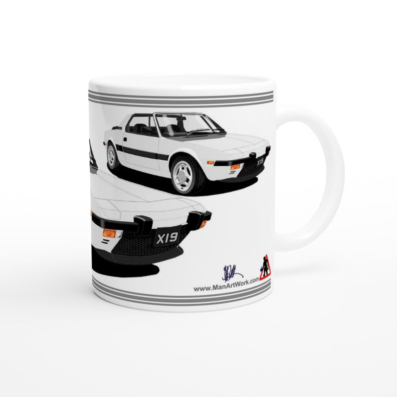 Fiat X1/9 in Silver Art Car Mug