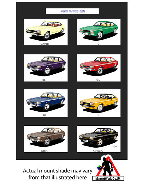 Ford Capri Mk2 A4 Art Print