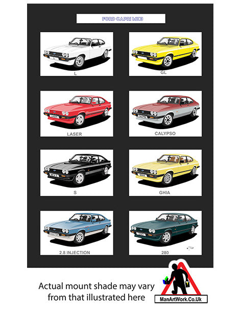 Ford Capri Mk3 A4 Art Print