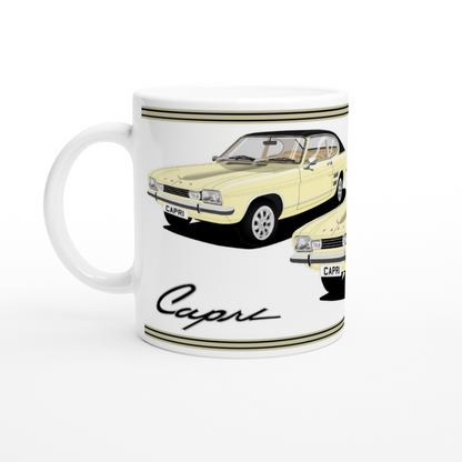 Ford Capri Mk1 E in Cream Art Mug