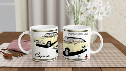 Ford Capri Mk1 E in Cream Art Mug