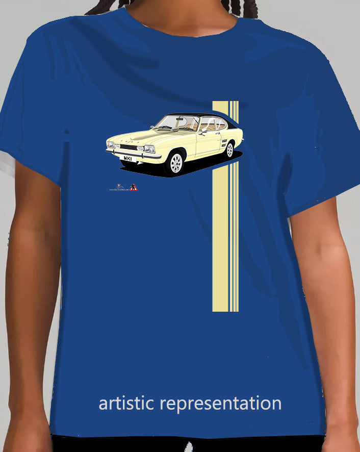 Ford Capri Mk1 E in Cream T Shirt