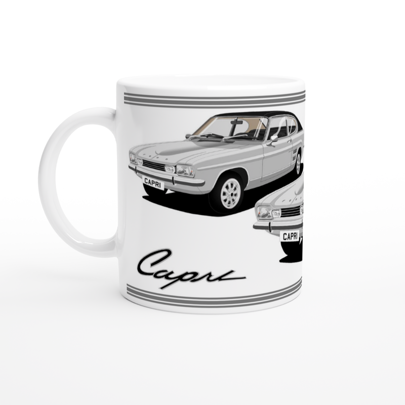 Ford Capri Mk1 E in Silver Art Mug