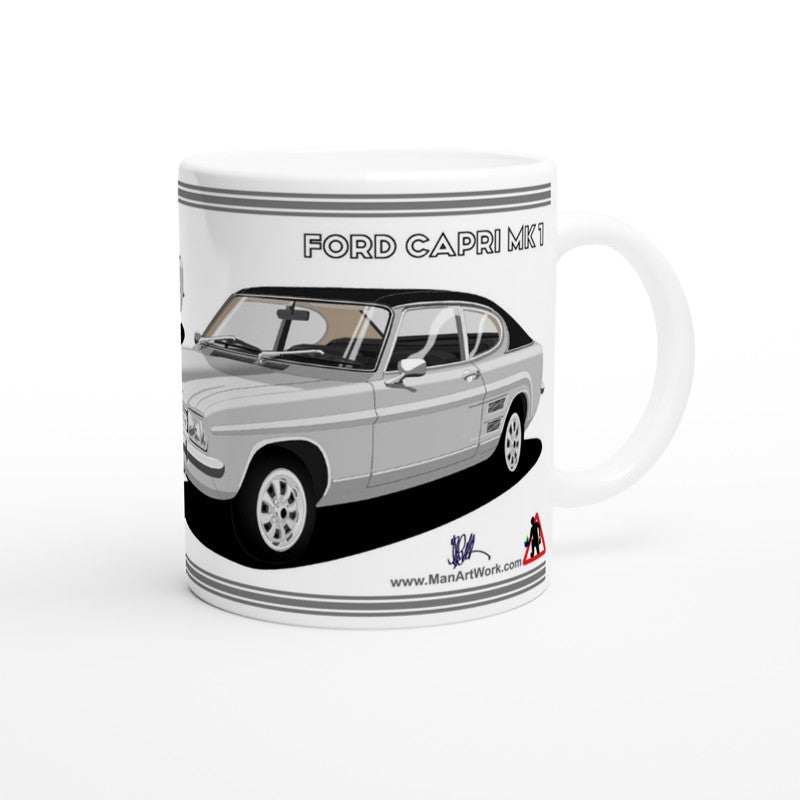 Ford Capri Mk1 E in Silver Art Mug