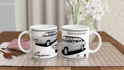 Ford Capri Mk1 E in Silver Art Mug