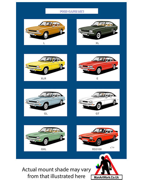 Ford Capri Mk1 A4 Art Print