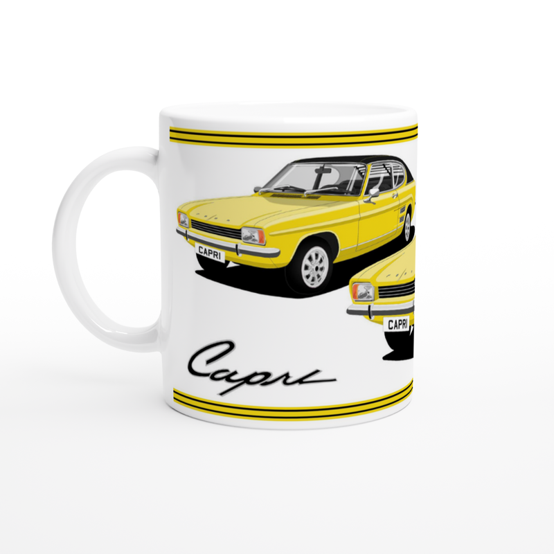 Ford Capri Mk1 GT XLR in Yellow Art Mug