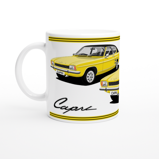 Ford Capri Mk1 GT XLR in Yellow Art Mug