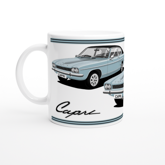 Ford Capri Mk1 GXL in Blue Art Mug