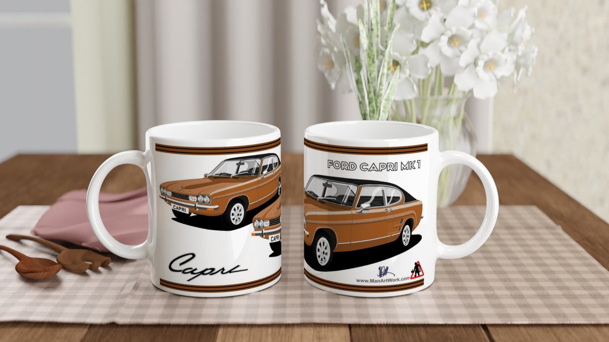 Ford Capri Mk1 GXL in Bronze Art Mug