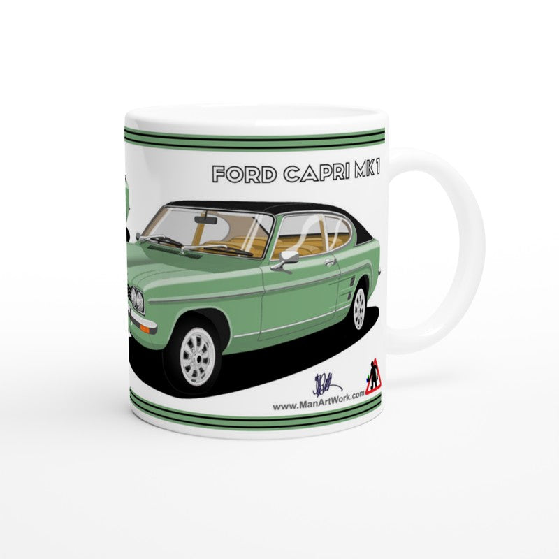 Ford Capri Mk1 GXL in Green Art Mug