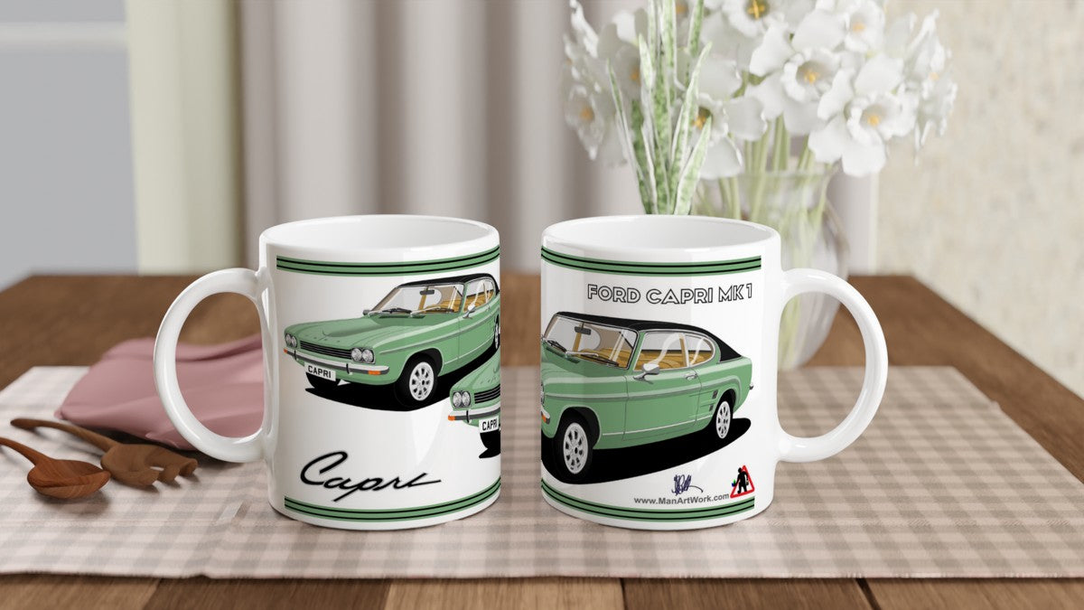 Ford Capri Mk1 GXL in Green Art Mug