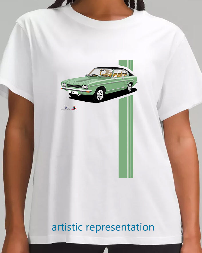 Ford Capri Mk1 GXL in Light Green T Shirt